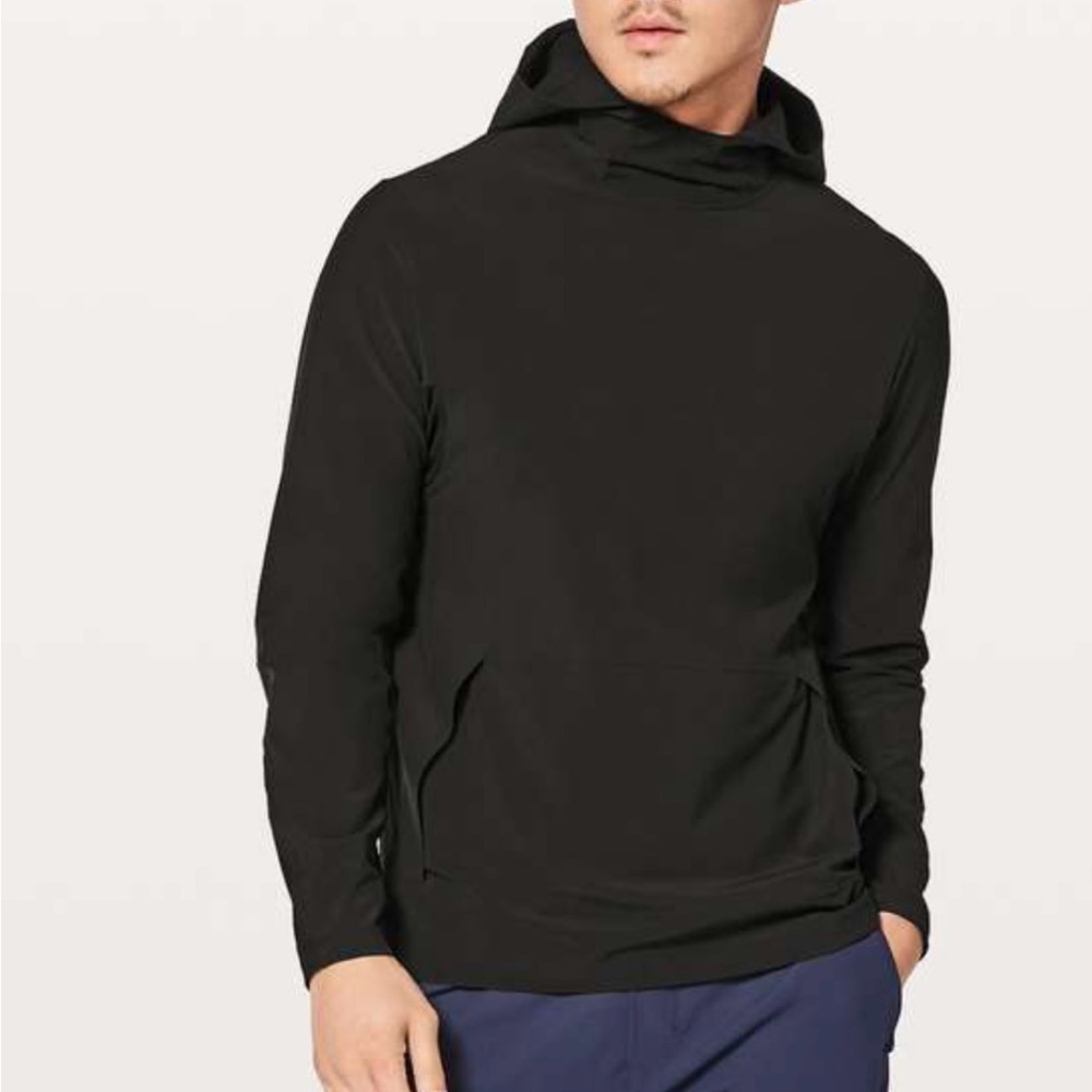 Lululemon Chill Motion Pull Over hoodie  black Mens Hooded Long Sleeve L…